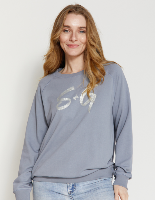 Sweater - Pavement Silver Logo Glitter - Stella + Gemma 8179