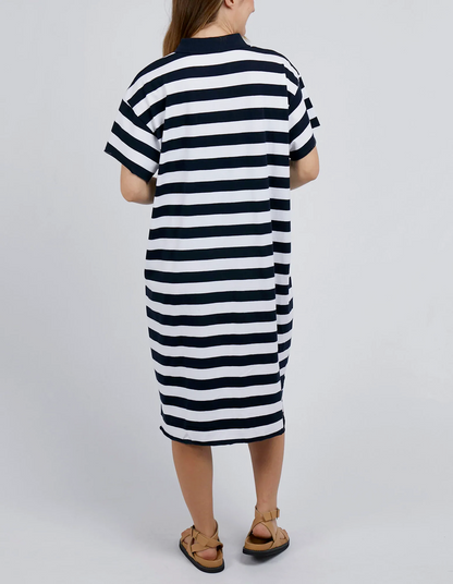 Polo Dress - Navy & White Stripe - Foxwood