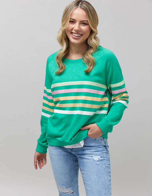 Forever Sweater - Green/Pastel Stripes - Jovie The Label 271