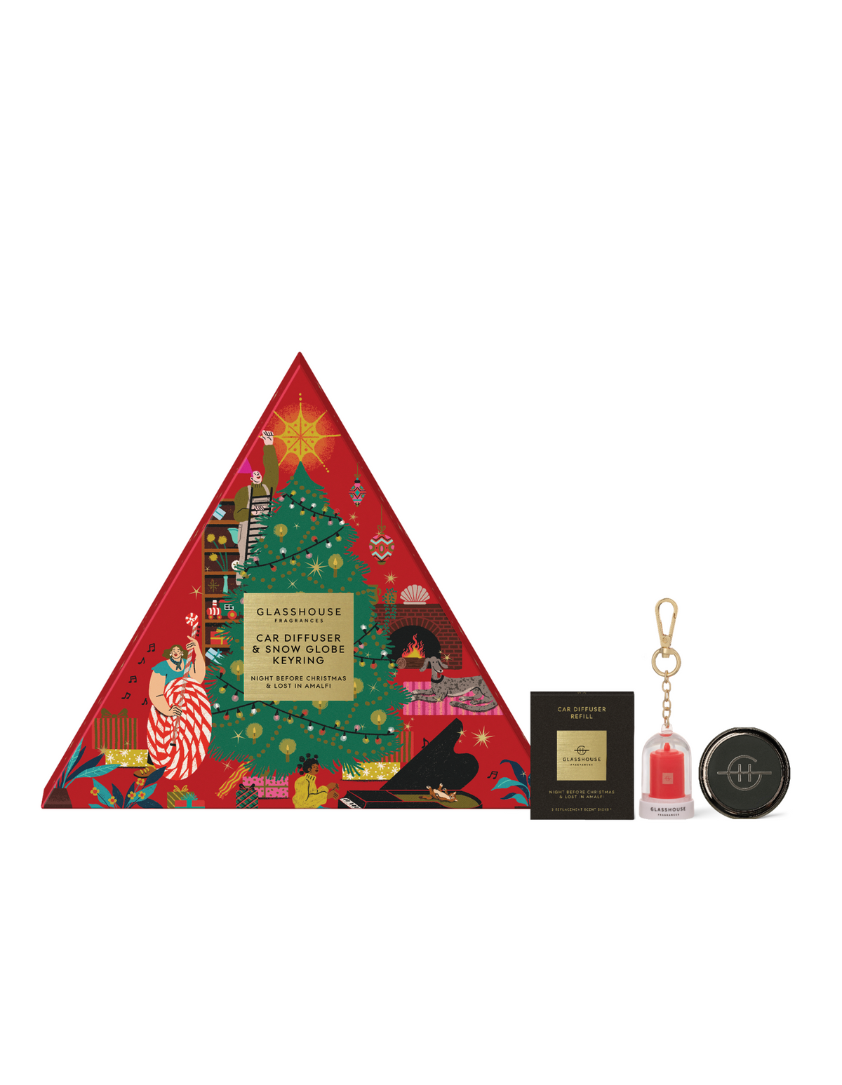 Christmas Car Diffuser &amp; Snow Globe Gift Set - Glasshouse Fragrances