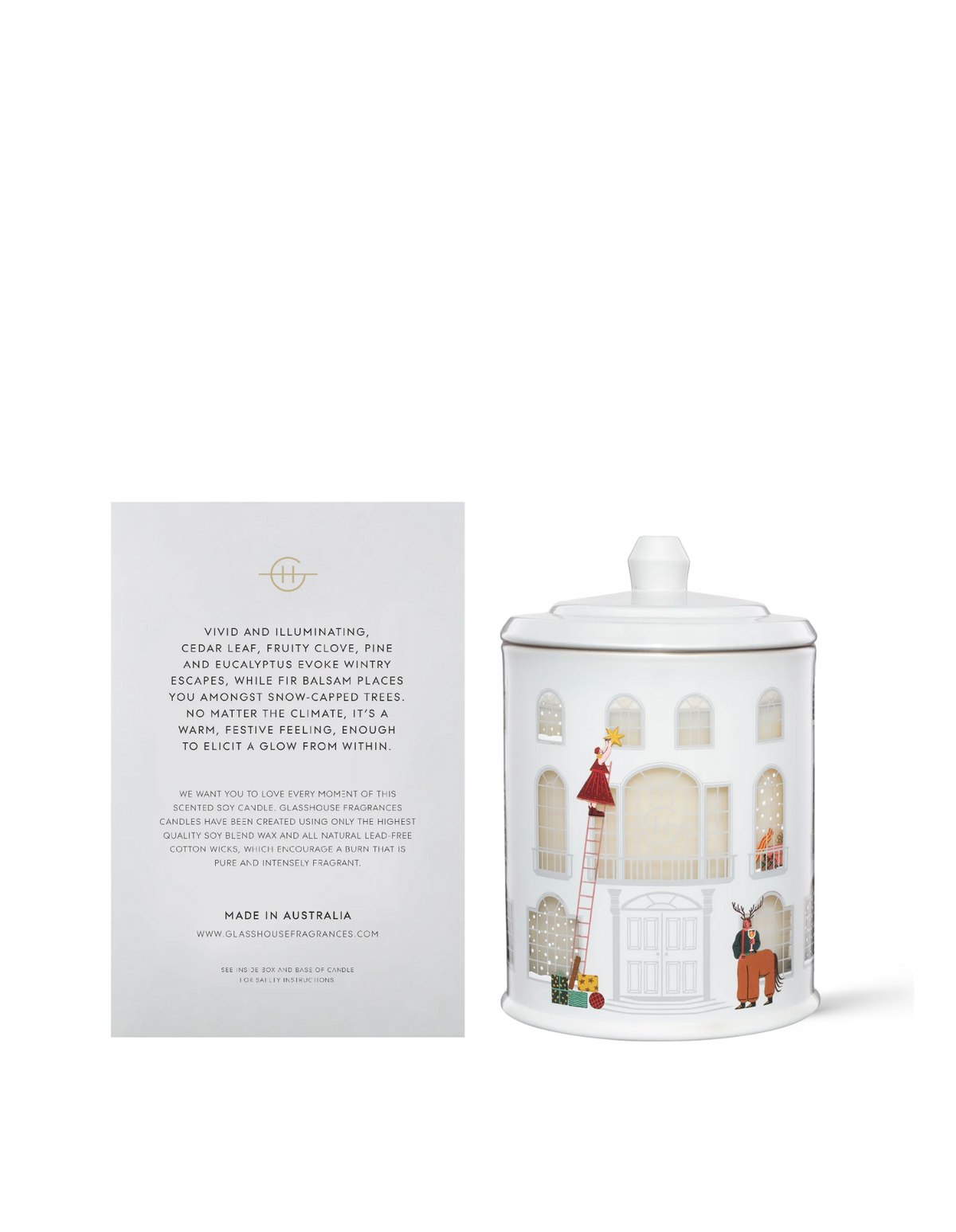 Christmas Candle 380g - White Christmas - Glasshouse Fragrances