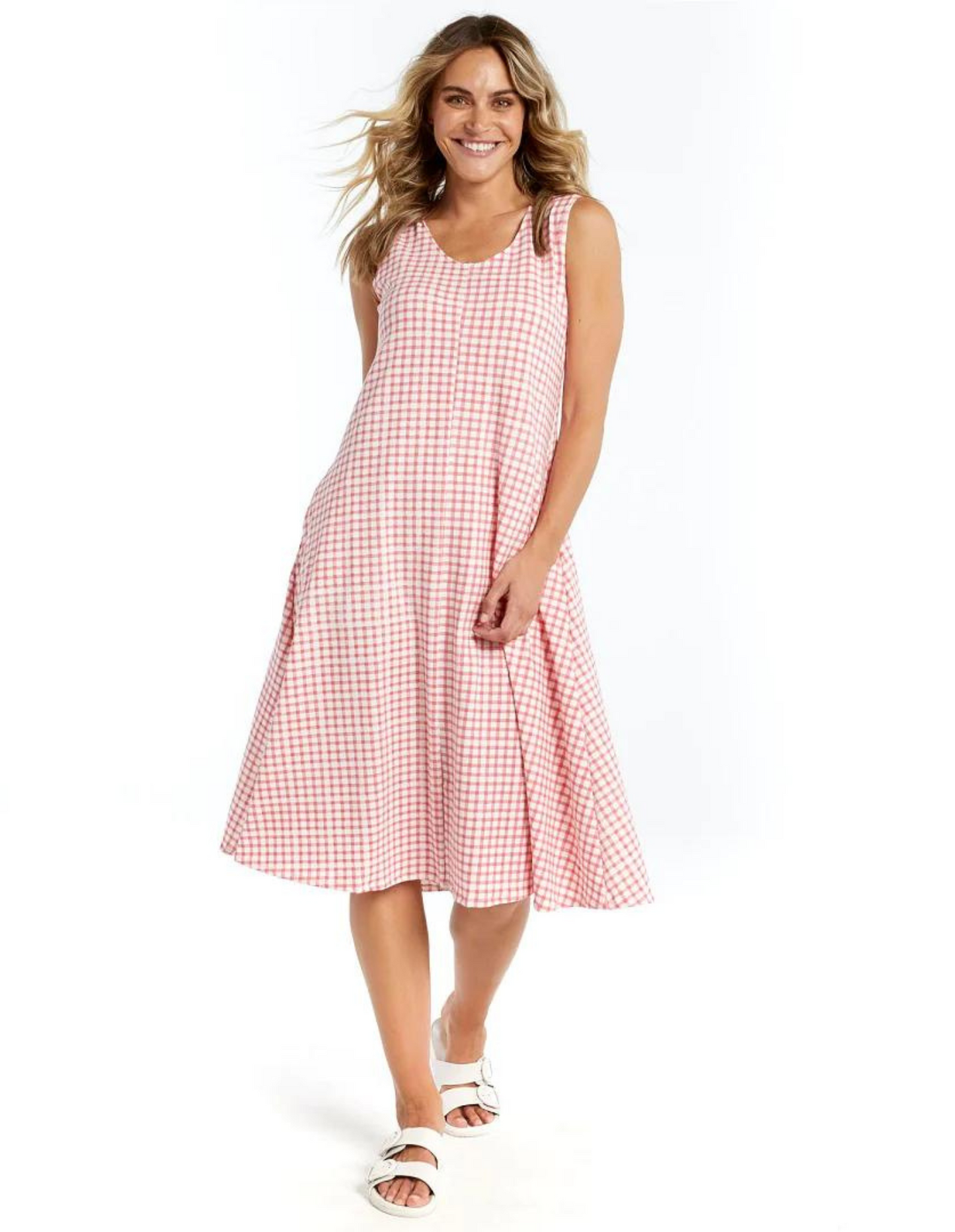 Belle Dress - Strawberry Check - Betty Basics