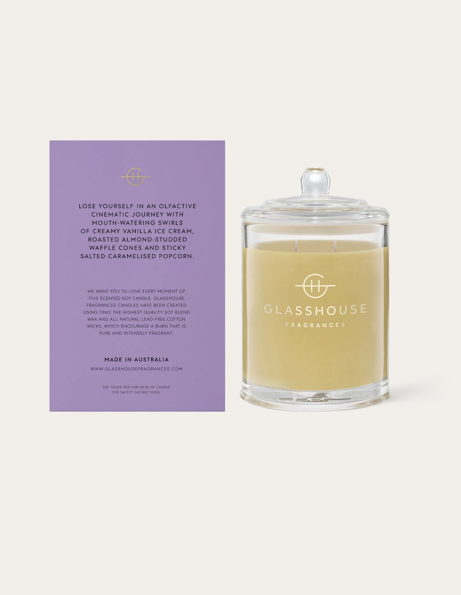 Candle 380g - Movie Night - Glasshouse Fragrances - FUDGE Gifts Home Lifestyle