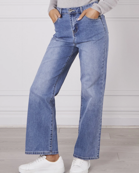 Demi Wide Leg Jean - Blue - Monaco Jeans
