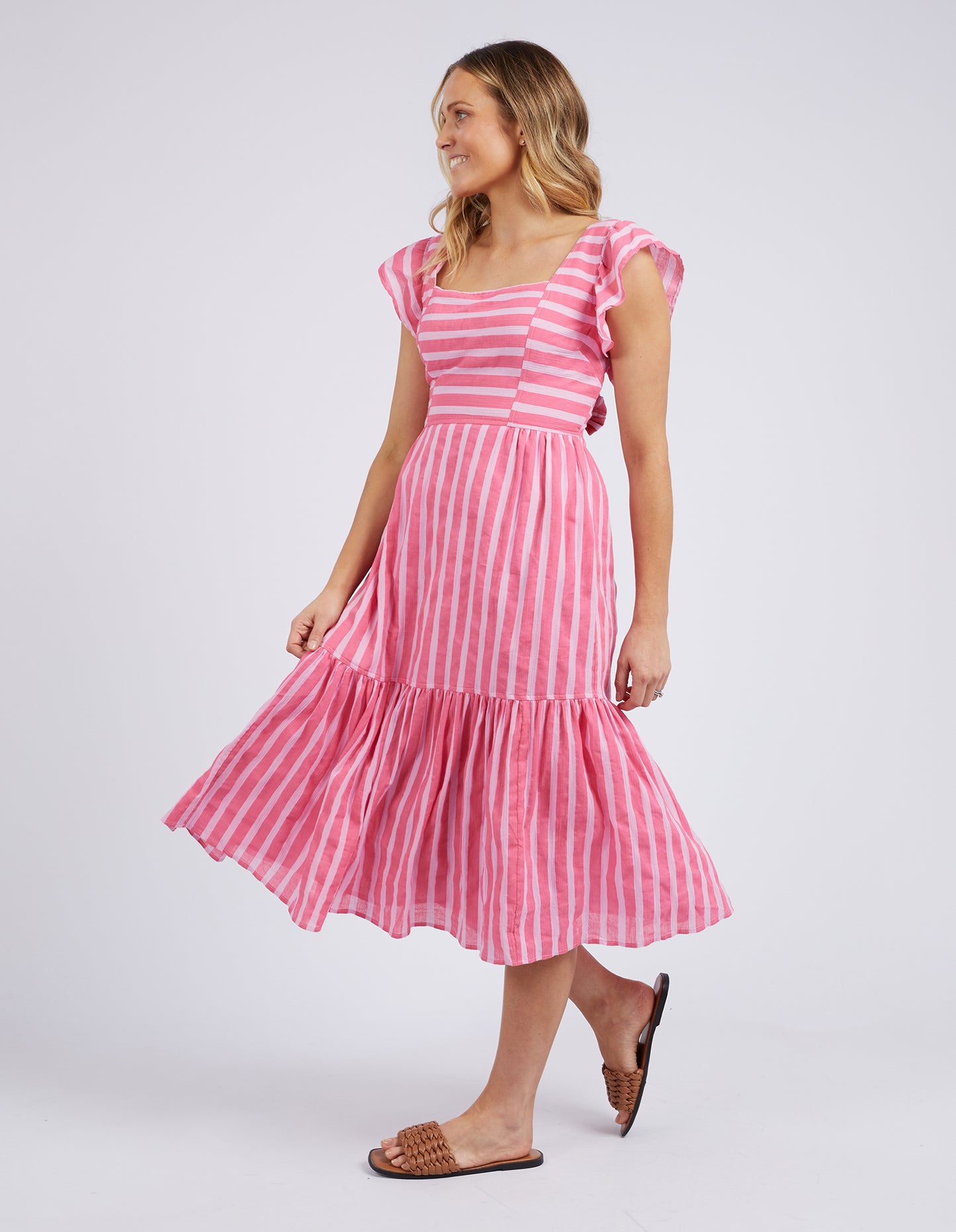 Ashley Dress - Pink Punch Stripe - Foxwood