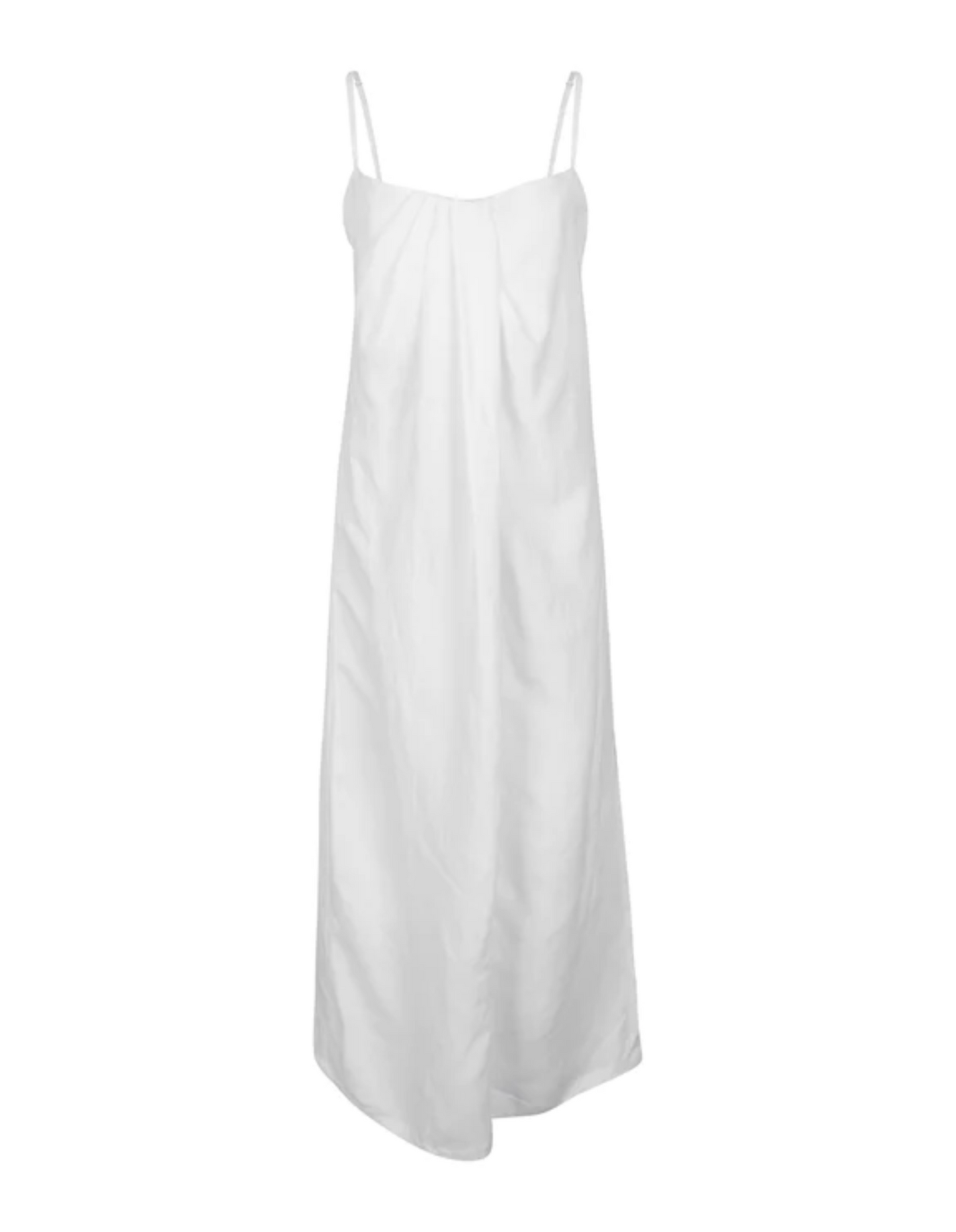 Pleated Linen Bra Dress - White - Amira Clothing