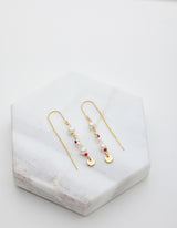 Alice Thread Earring - Gold/Pink- Zafino