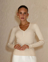 Brylee Striped Long Sleeve Top - Fudge Lifestyle