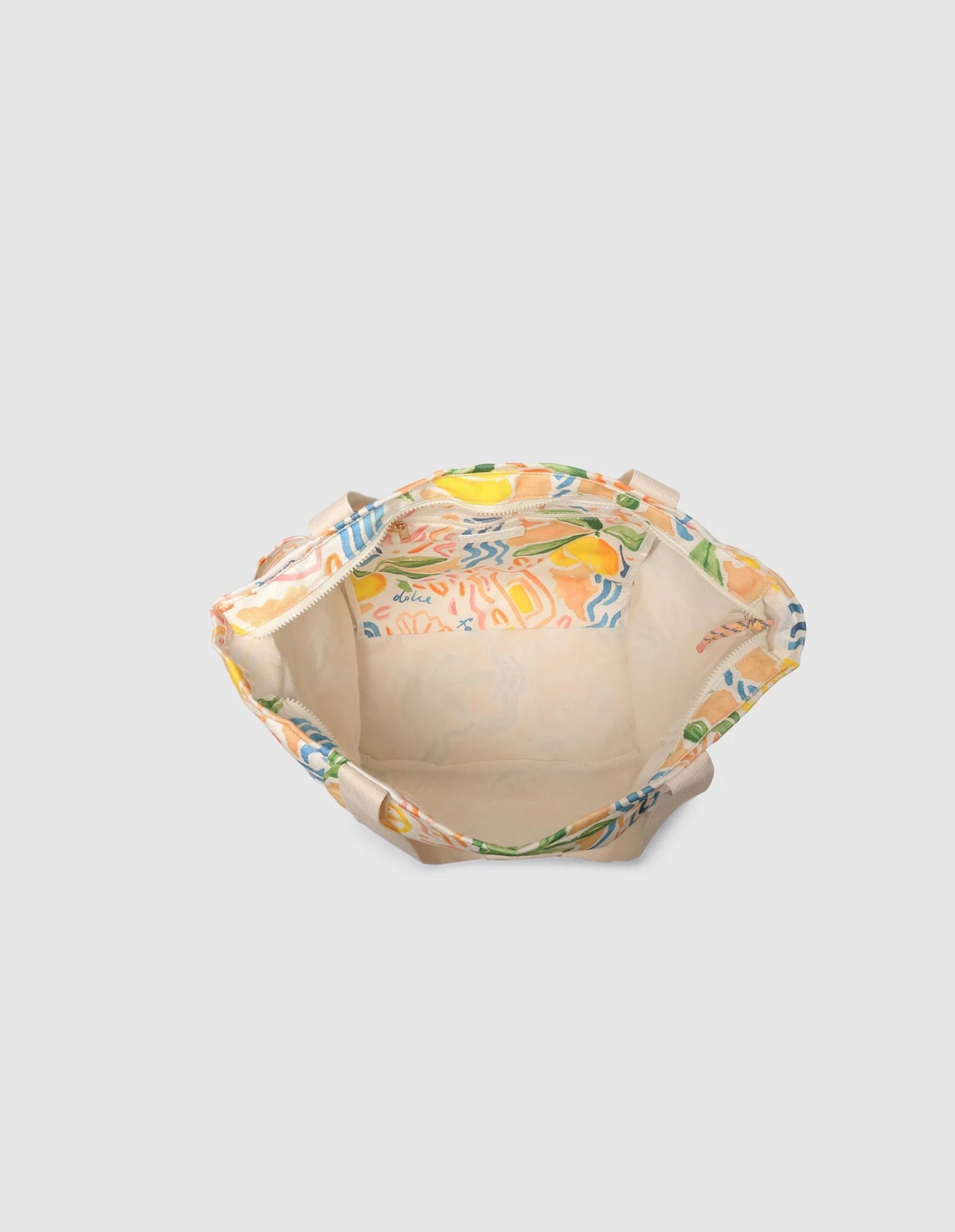 Charlotte Canvas Tote Bag - Lemon Print - Louenhide