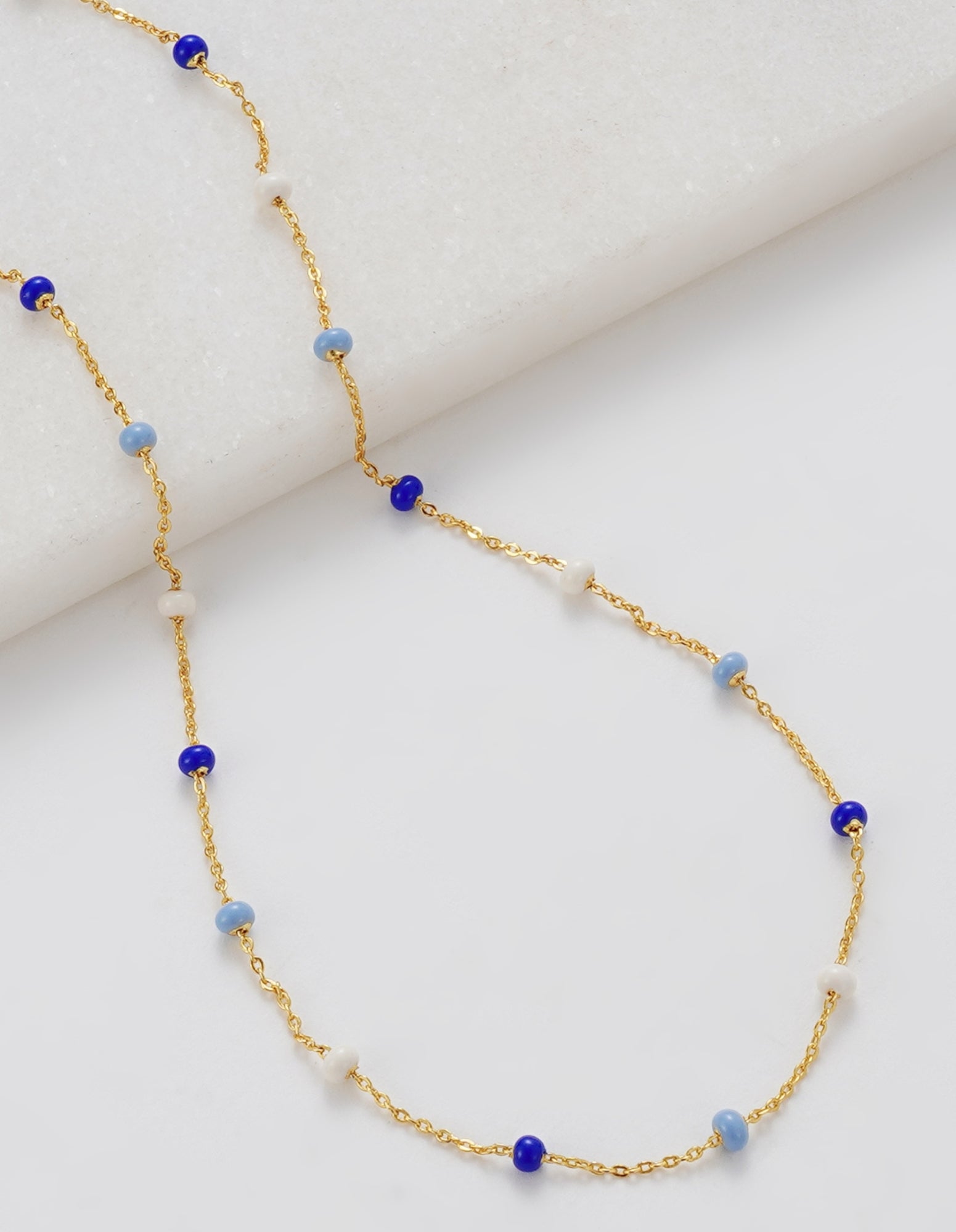 Charlotte Necklace - Gold/Blue- Zafino