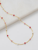 Charlotte Necklace - Gold/Pink- Zafino