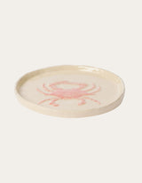 Crab Pink Glazed Plate - Madras Link