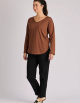 Cuff Sleeve Scoop Hem Tee - One Ten Willow - FUDGE Gifts Home Lifestyle