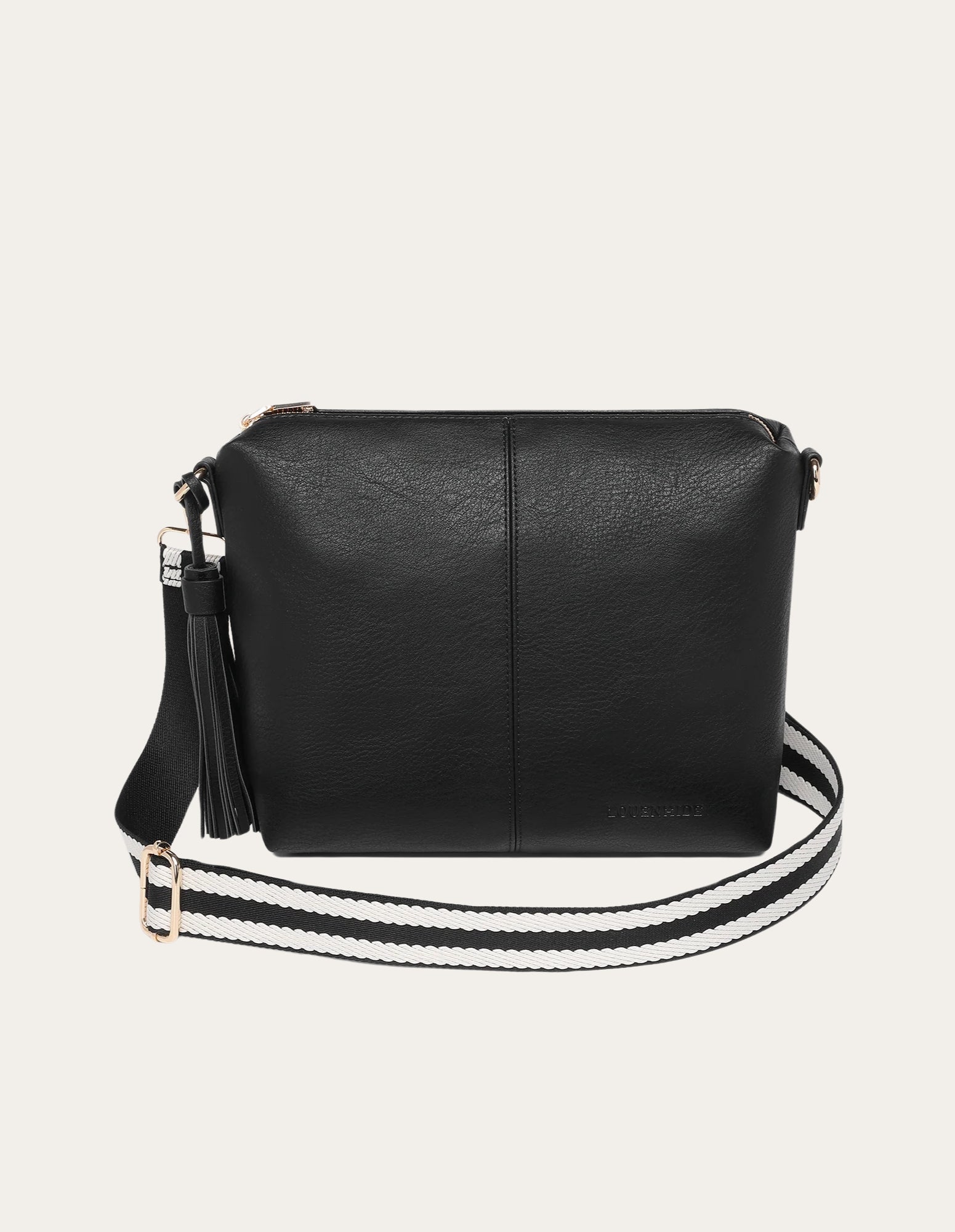 Daisy Stripe Crossbody Bag - Black - Louenhide