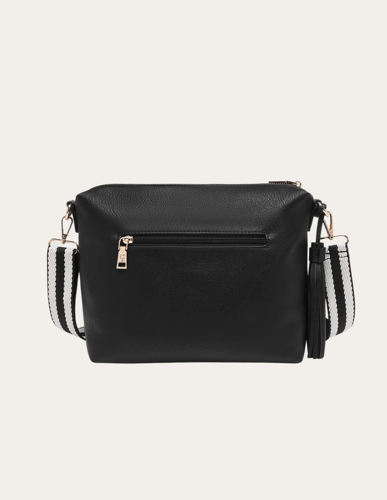 Daisy Stripe Crossbody Bag - Black - Louenhide