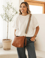 Daisy Stripe Crossbody Bag - Tan - Louenhide - FUDGE Gifts Home Lifestyle