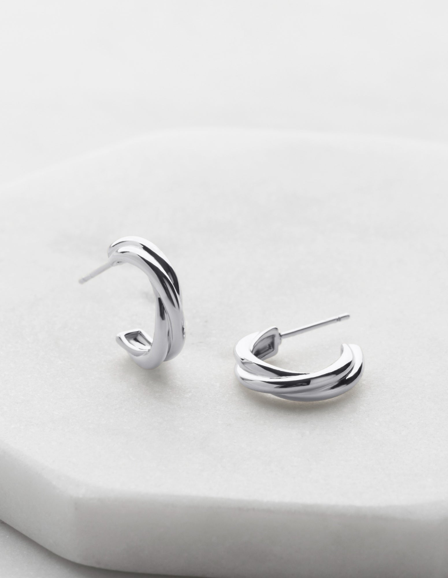 Eloise Hoop Earring - Silver - Zafino