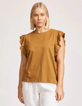 Francia Frill Tank - Caramel - Eb&Ive