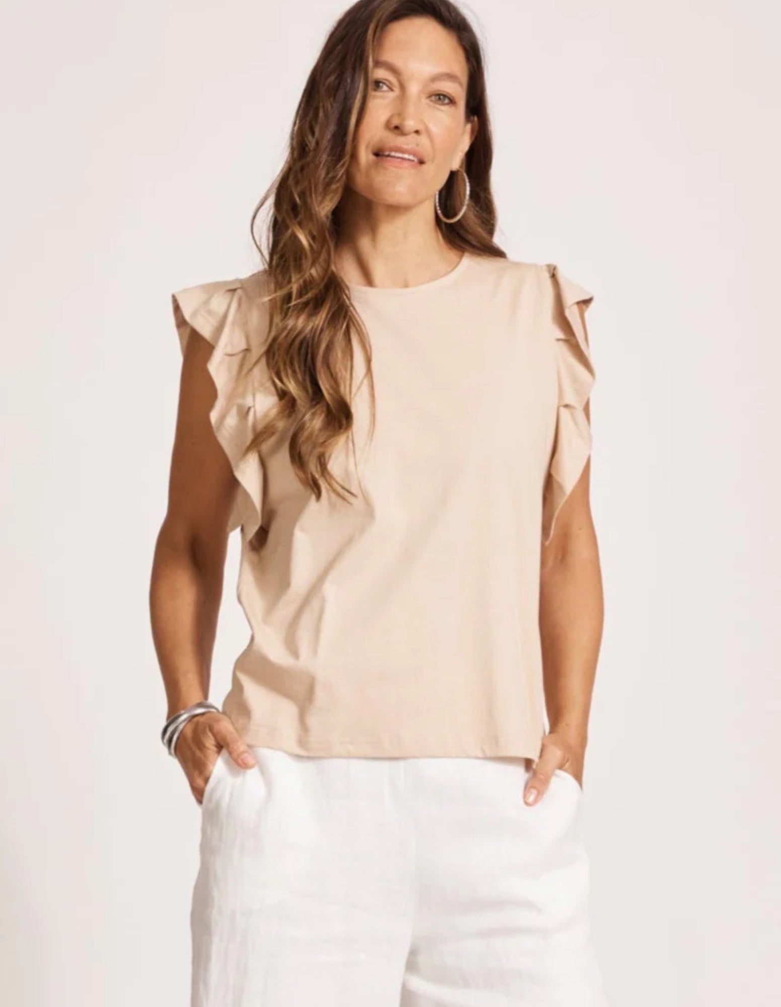 Francia Frill Tank - Stone - Eb&Ive