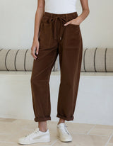 Frankie Cord Barrel Joggers - Country Denim