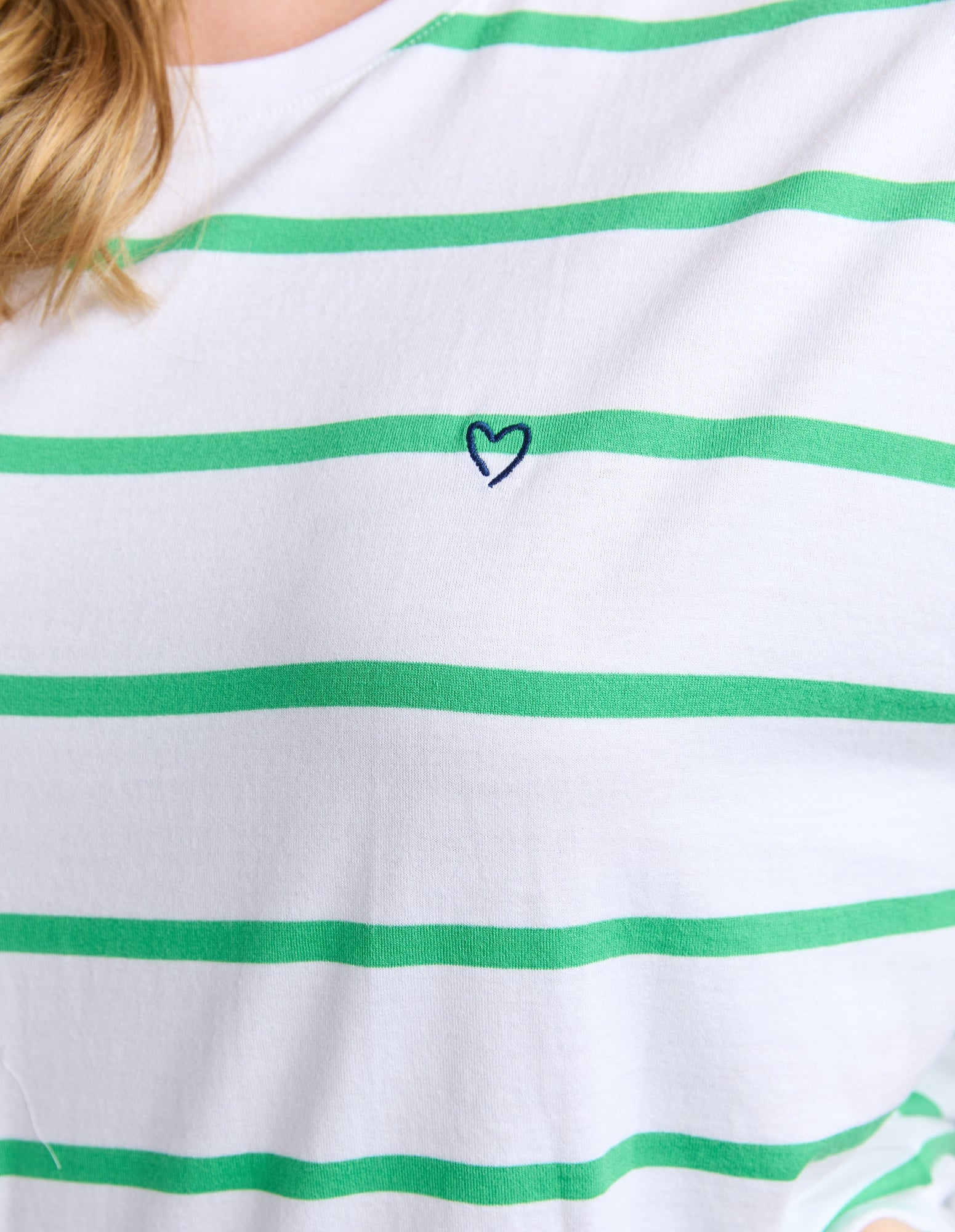 Halli S/S Stripe Tee - Spring Green - Elm Lifestyle