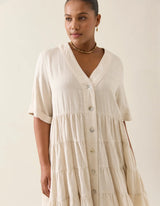 Ingrid Button Dress - Isle of Mine