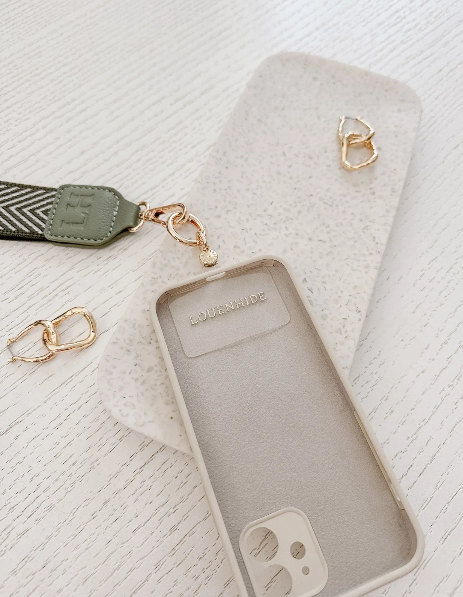 Iris Keyring with Phone Attachment - Sage Green - Louenhide