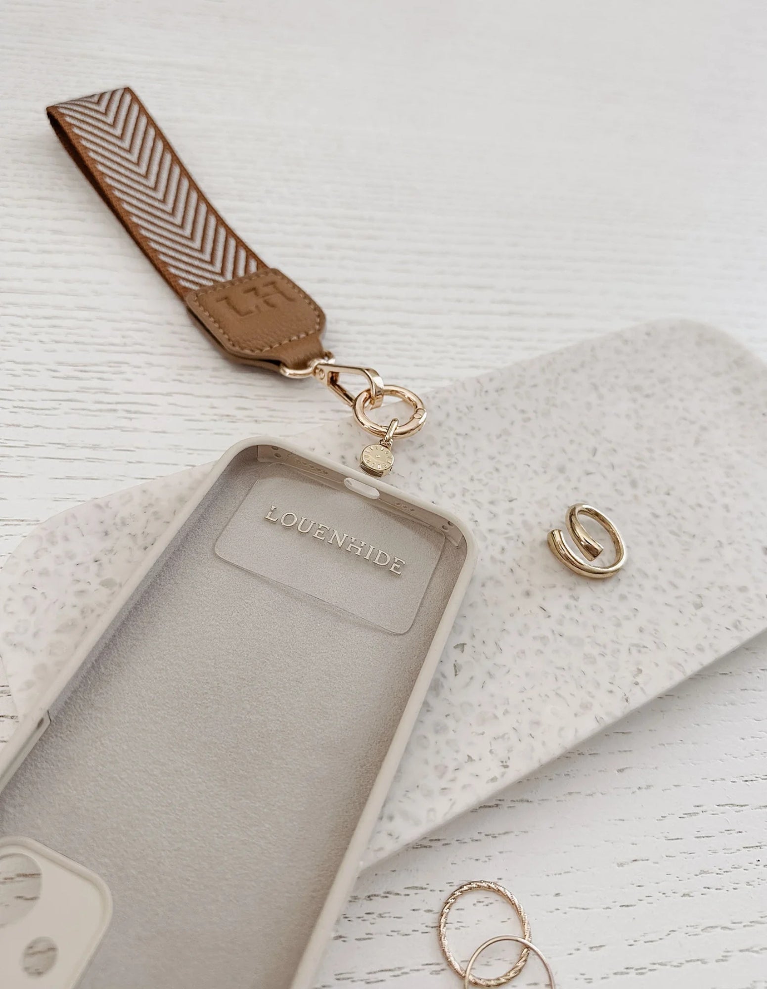 Iris Keyring with Phone Attachment - Camel - Louenhide
