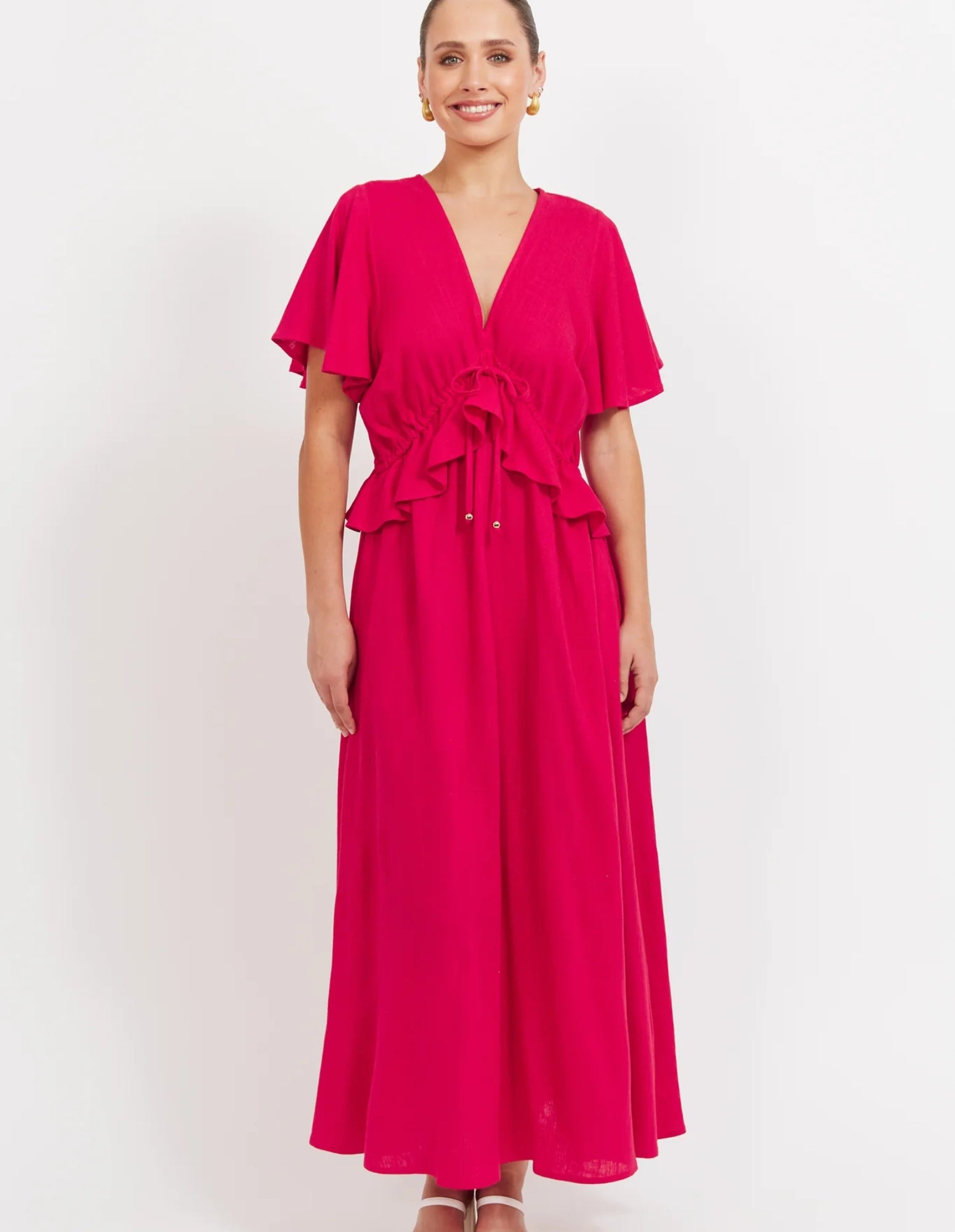 Jardin Frill Maxi Dress - Garnett - Haven