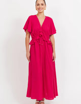 Jardin Frill Maxi Dress - Garnett - Haven
