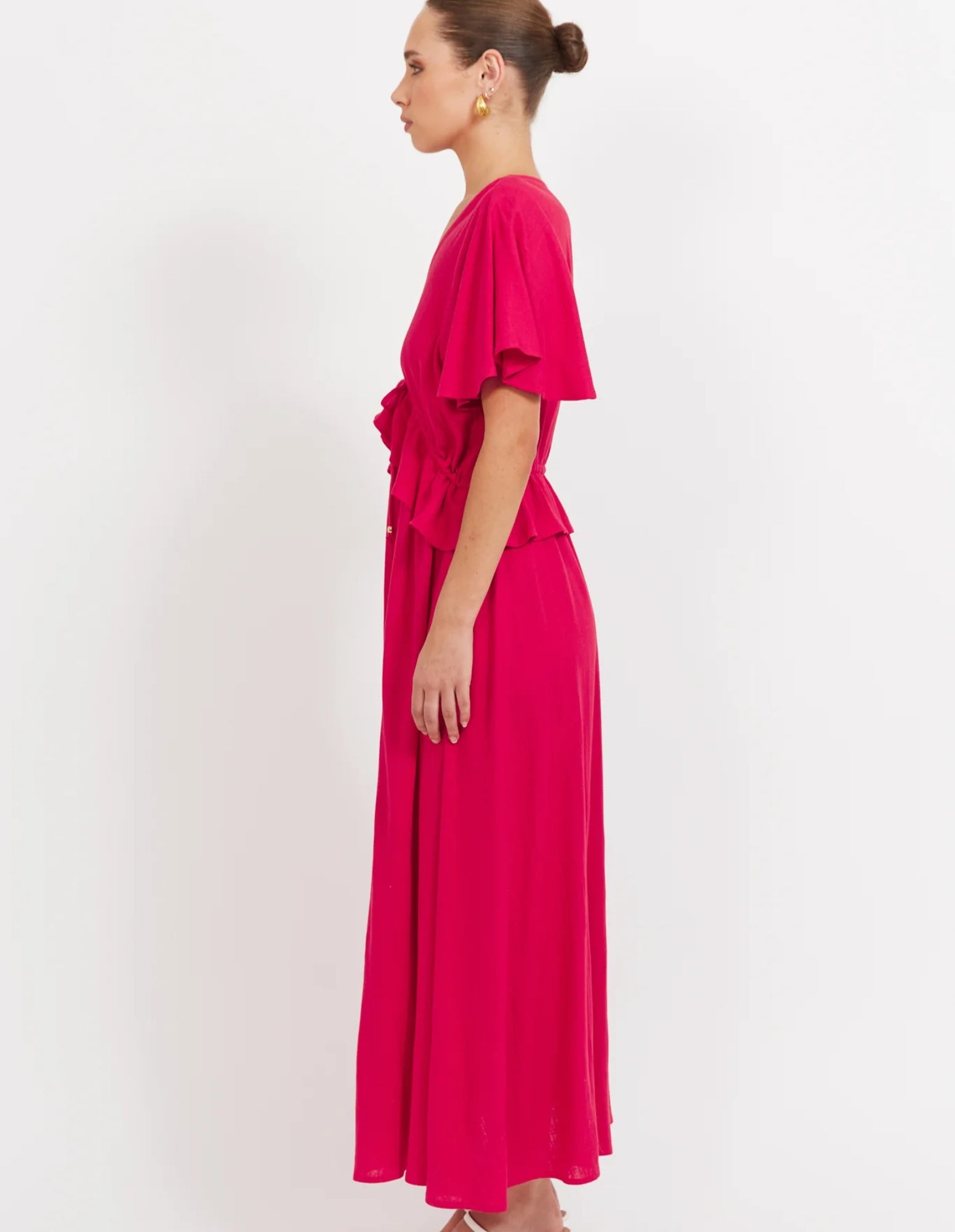 Jardin Frill Maxi Dress - Garnett - Haven