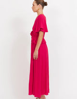 Jardin Frill Maxi Dress - Garnett - Haven