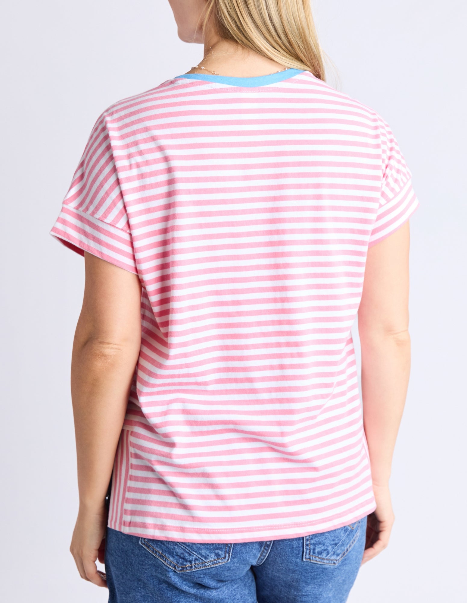 Jarrah Stripe S/S Tee - Pink - Elm Lifestyle