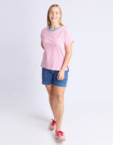Jarrah Stripe S/S Tee - Pink - Elm Lifestyle