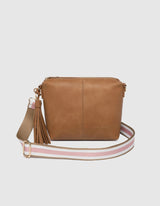 Kasey Stripe Crossbody Bag - Camel - Louenhide