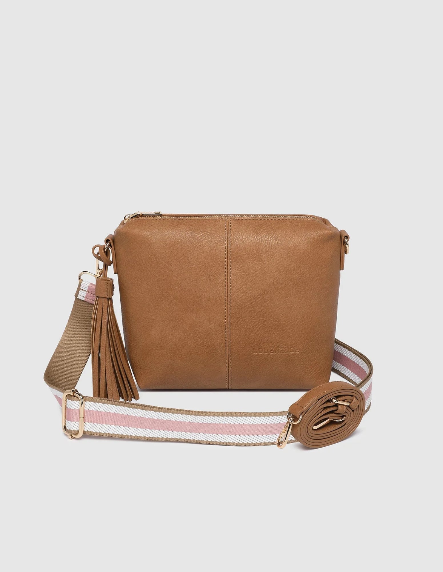 Kasey Stripe Crossbody Bag - Camel - Louenhide