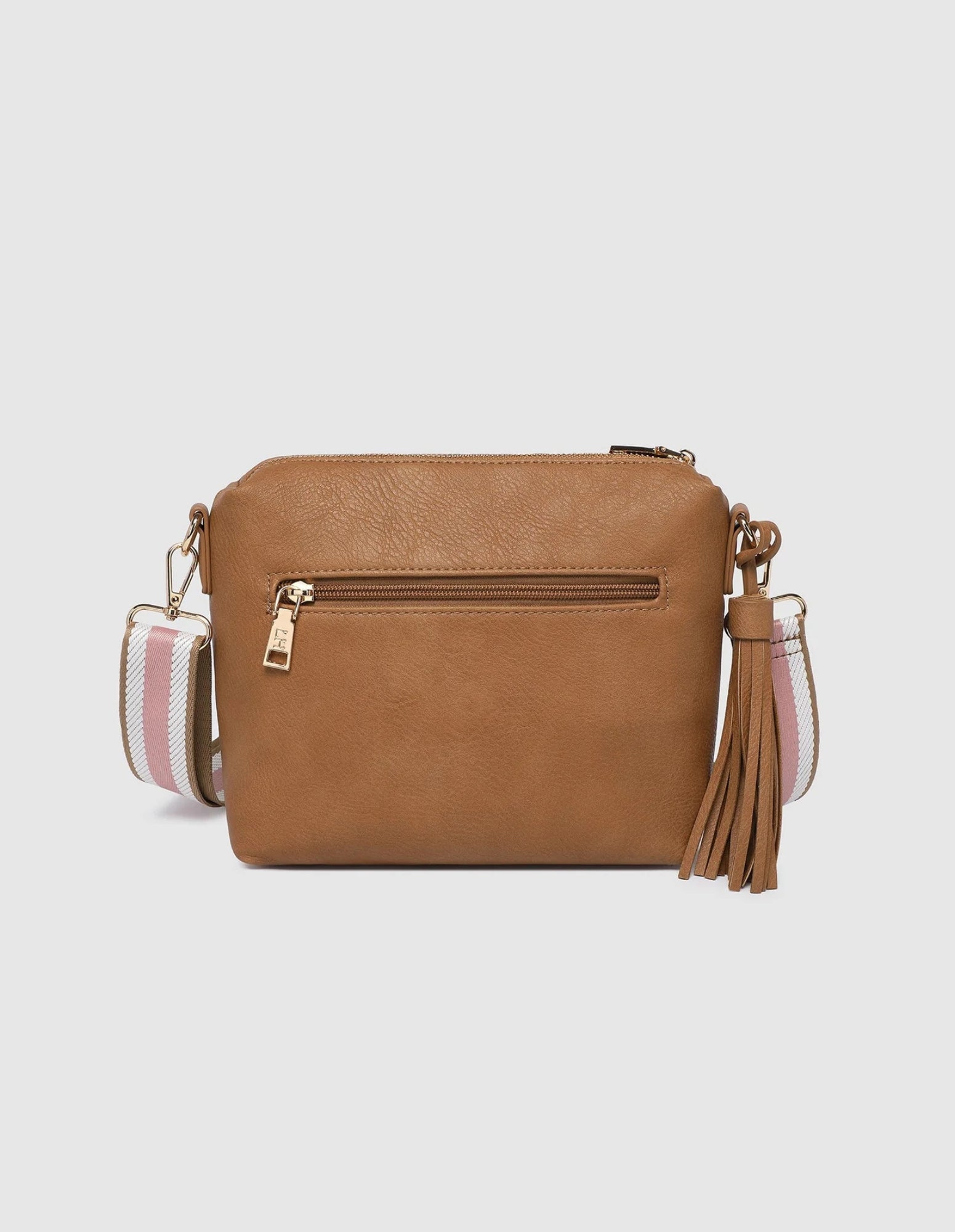 Kasey Stripe Crossbody Bag - Camel - Louenhide