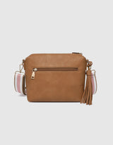 Kasey Stripe Crossbody Bag - Camel - Louenhide