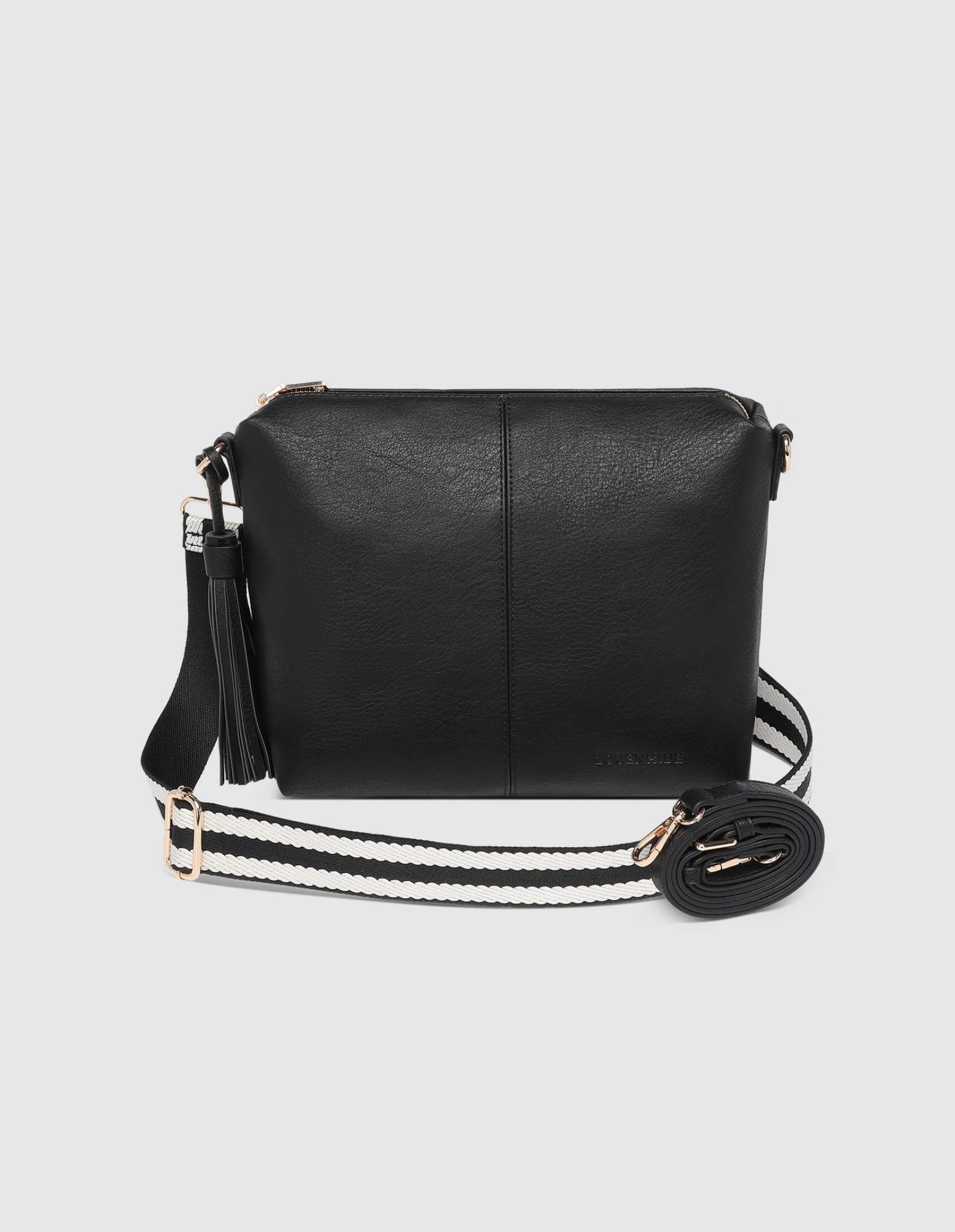 Kasey Stripe Crossbody Bag - Black - Louenhide