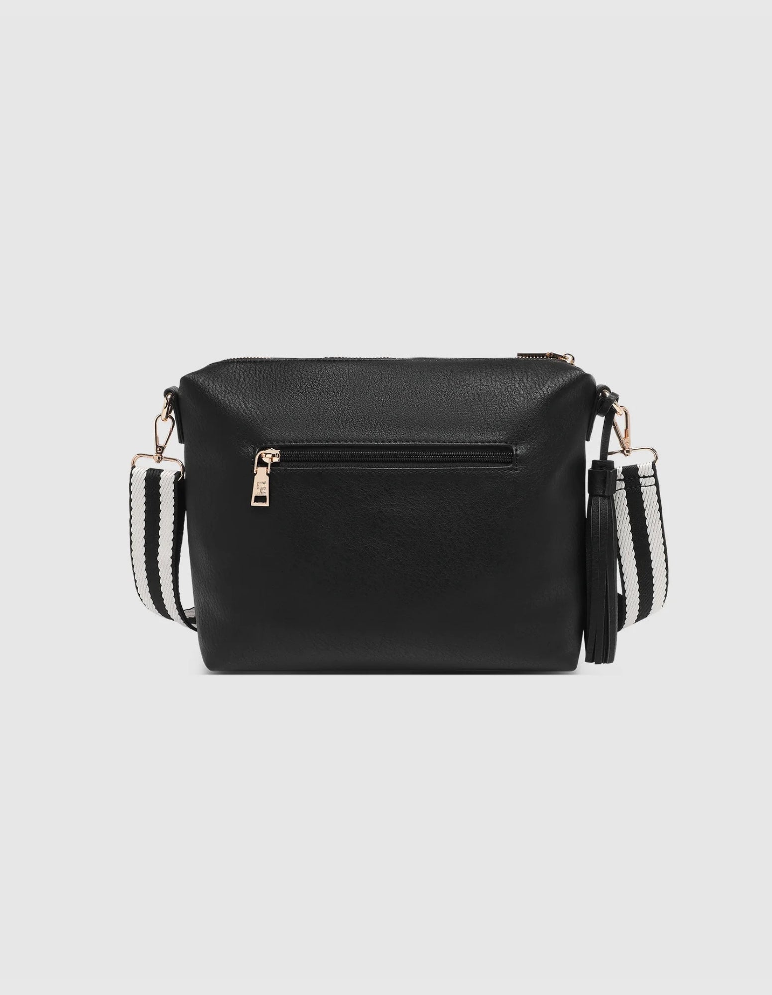 Kasey Stripe Crossbody Bag - Black - Louenhide