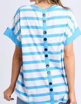 Maddison Tee - Azure Blue & White Stripe - Elm Lifestyle - FUDGE Gifts Home Lifestyle