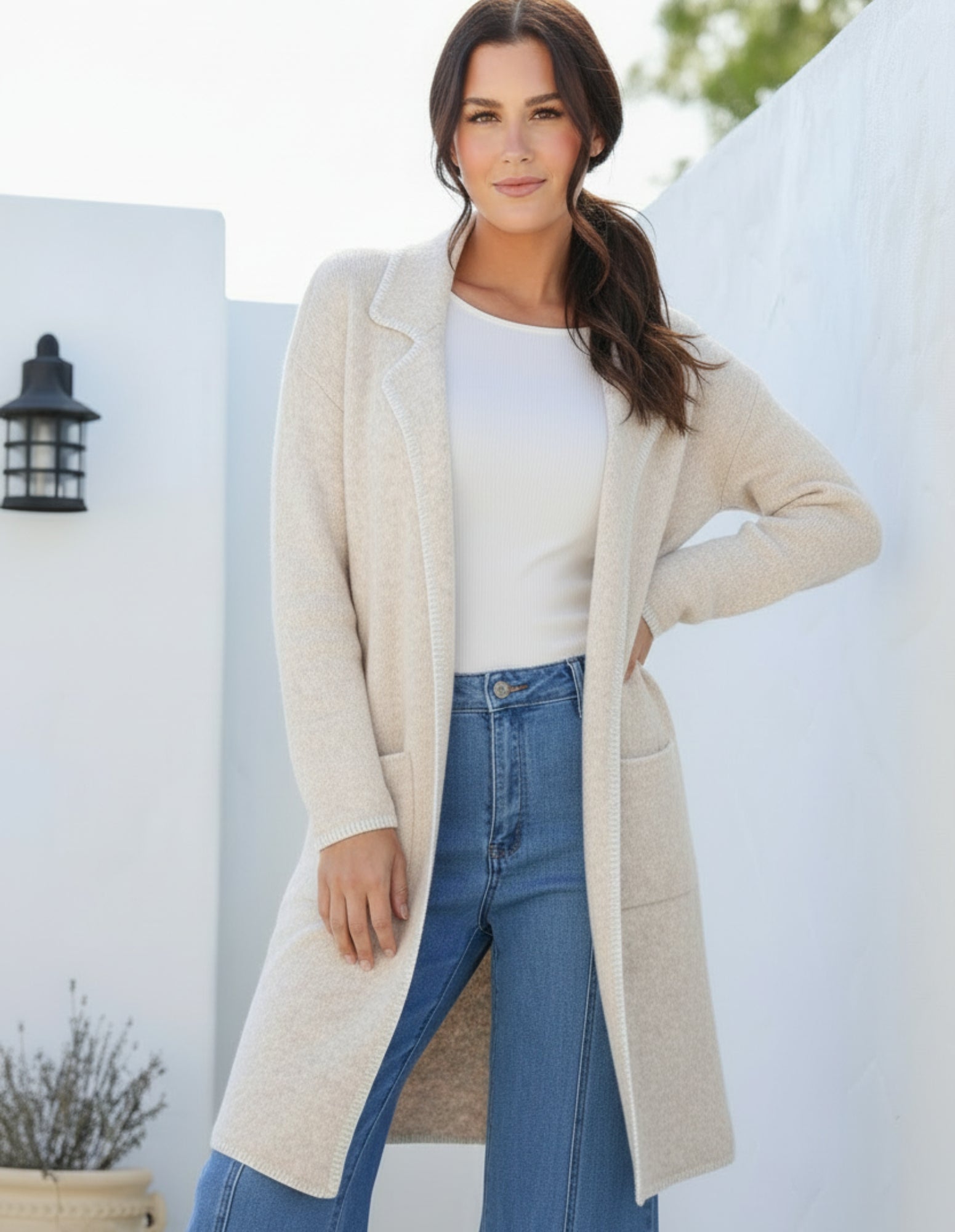 Mollie Blanket Stitch Coatigan - Miss Marlow