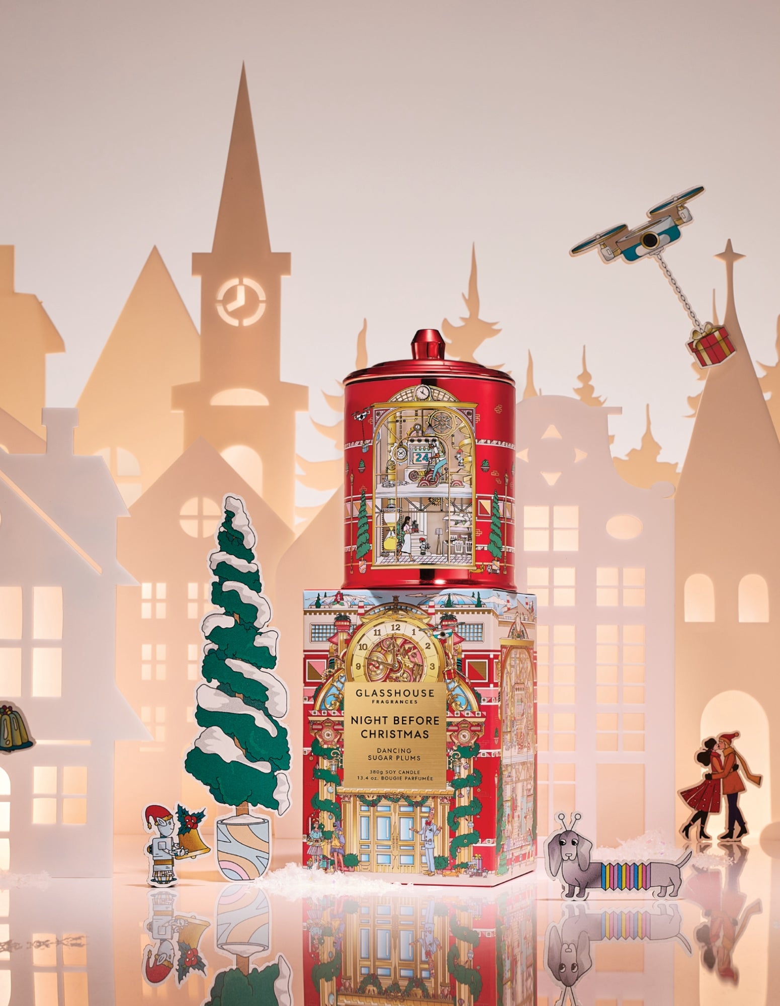 Christmas Candle 380g - Night Before Christmas - Glasshouse Fragrances