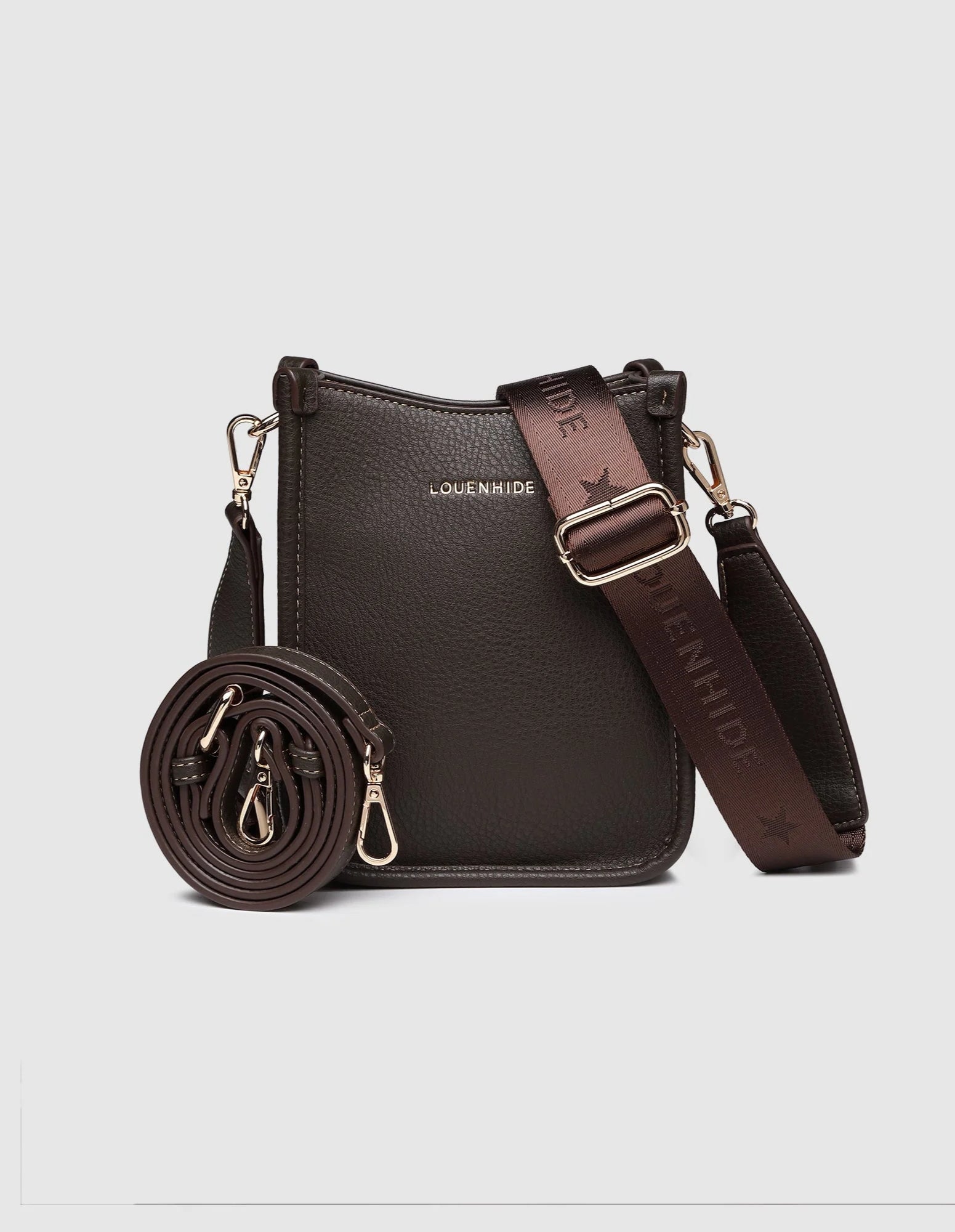 Parker Phone Crossbody Bag - Chocolate - Louenhide