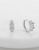 Portia Crystal Huggie - Silver - Zafino