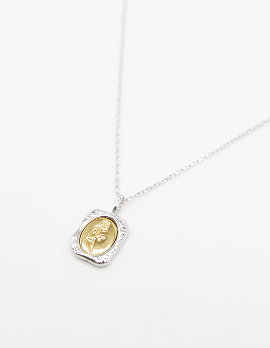 Necklace - Silver Pendant With Classic Rose - Stella + Gemma