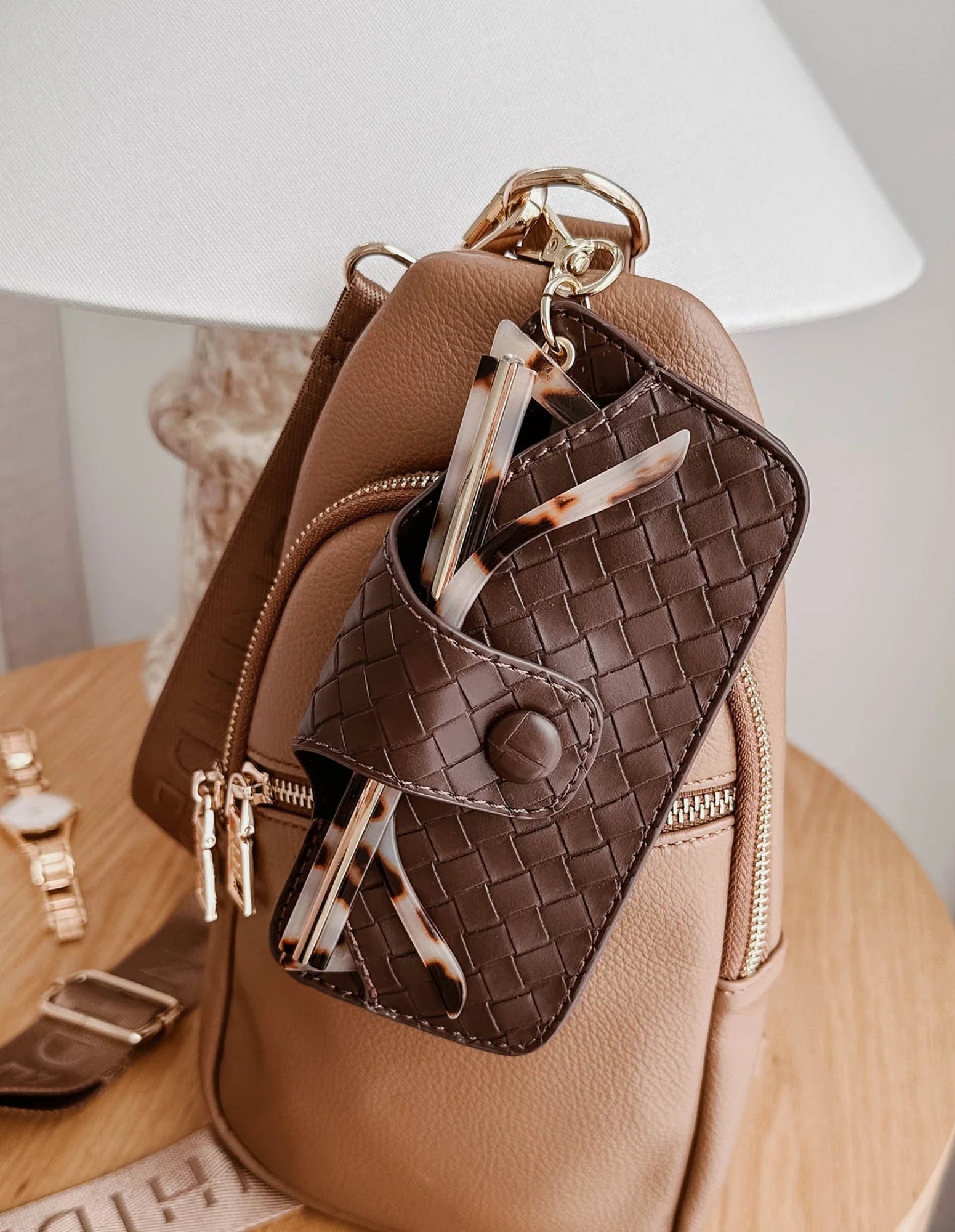 Skittle Sunglasses Case - Woven Chocolate - Louenhide