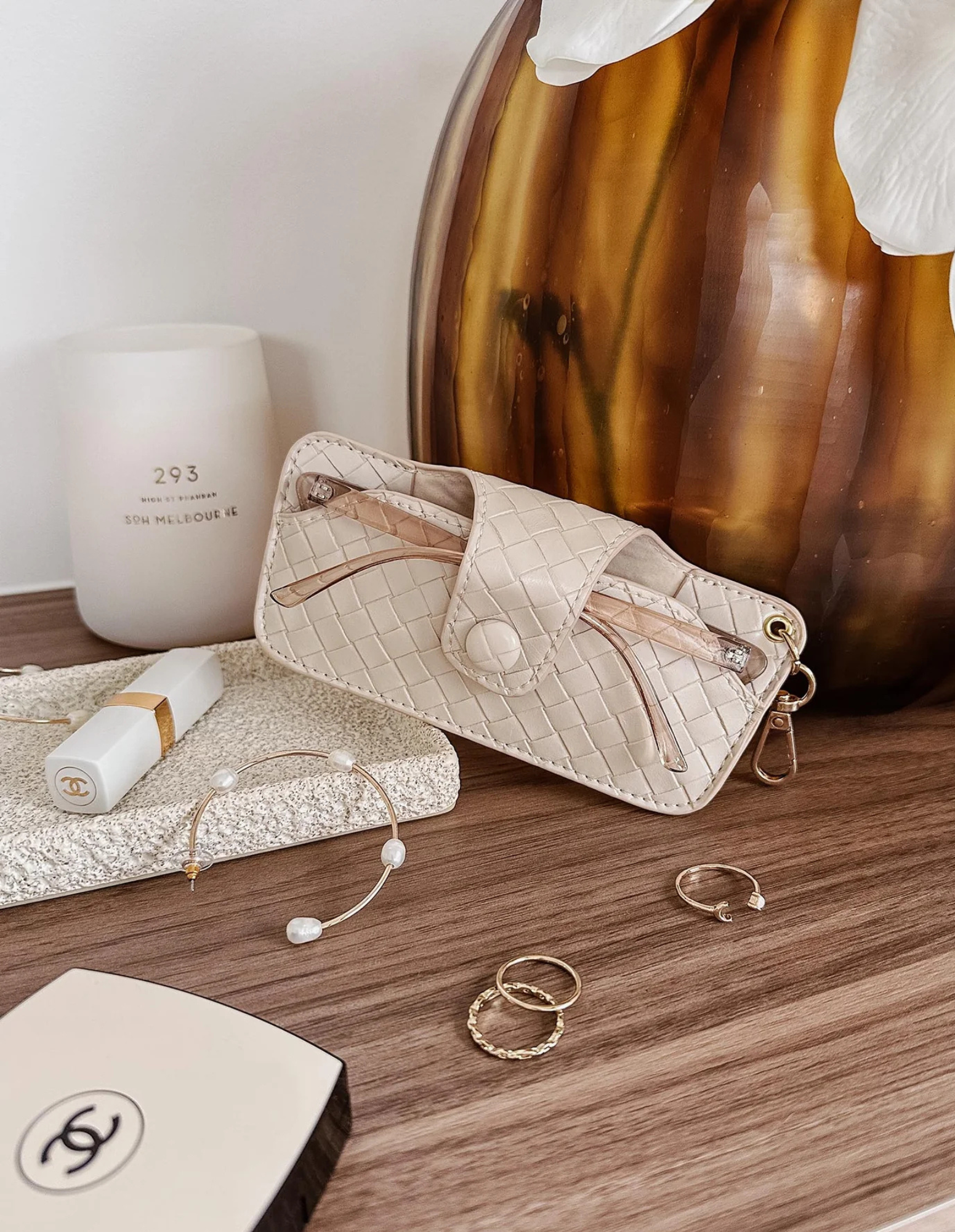 Skittle Sunglasses Case - Woven Vanilla - Louenhide