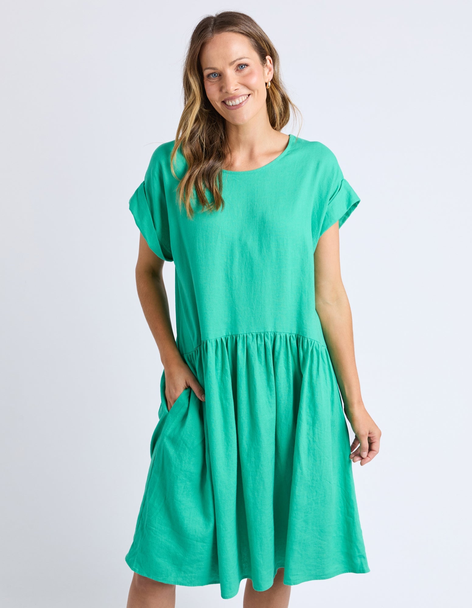 Sunset Hour Solid Dress - Gumdrop Green - Elm Lifestyle