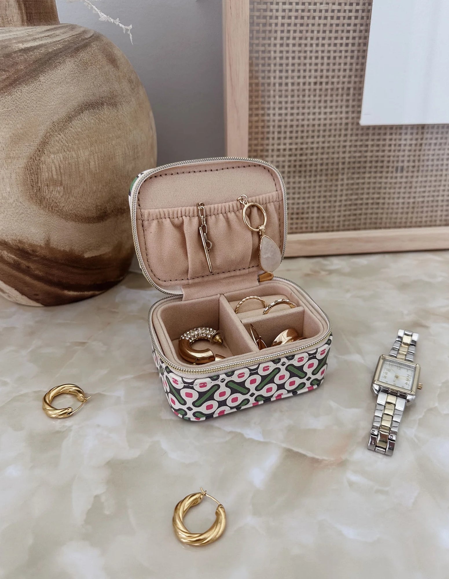 Suzie Jewellery Box - Retro Olive - Louenhide - FUDGE Gifts Home Lifestyle